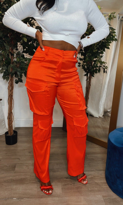 Orange Galaxy Cargo Pants