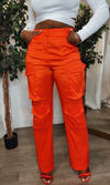 Orange Galaxy Cargo Pants