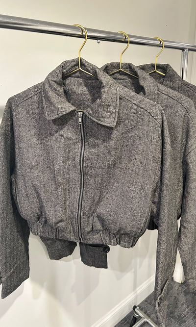 Gray Bomber Jacket