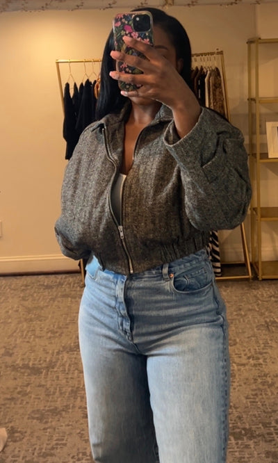 Gray Bomber Jacket