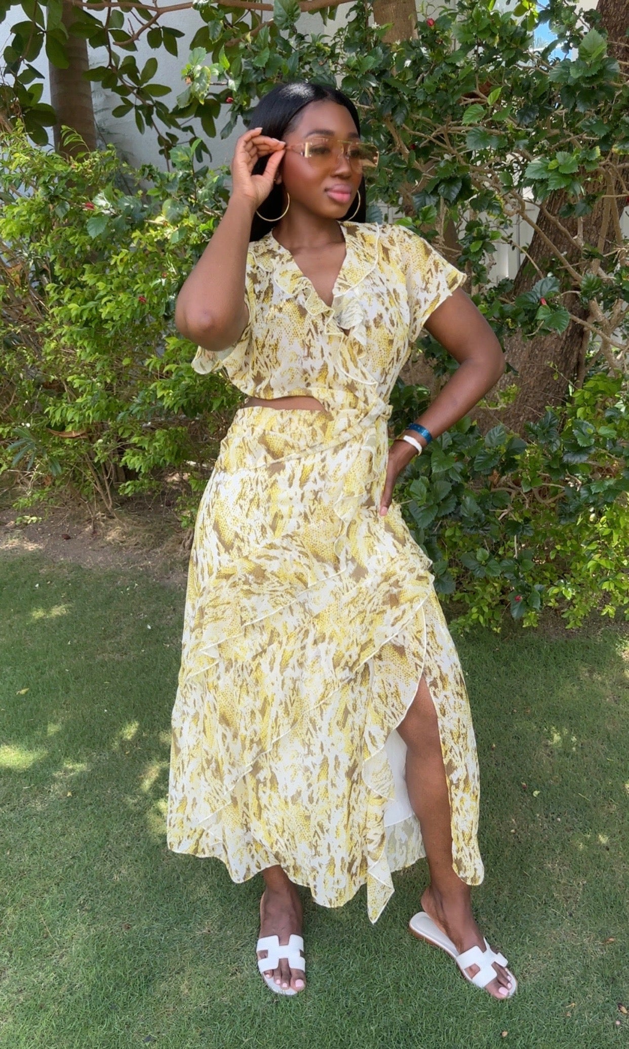 Snakeskin Ruffle Dress