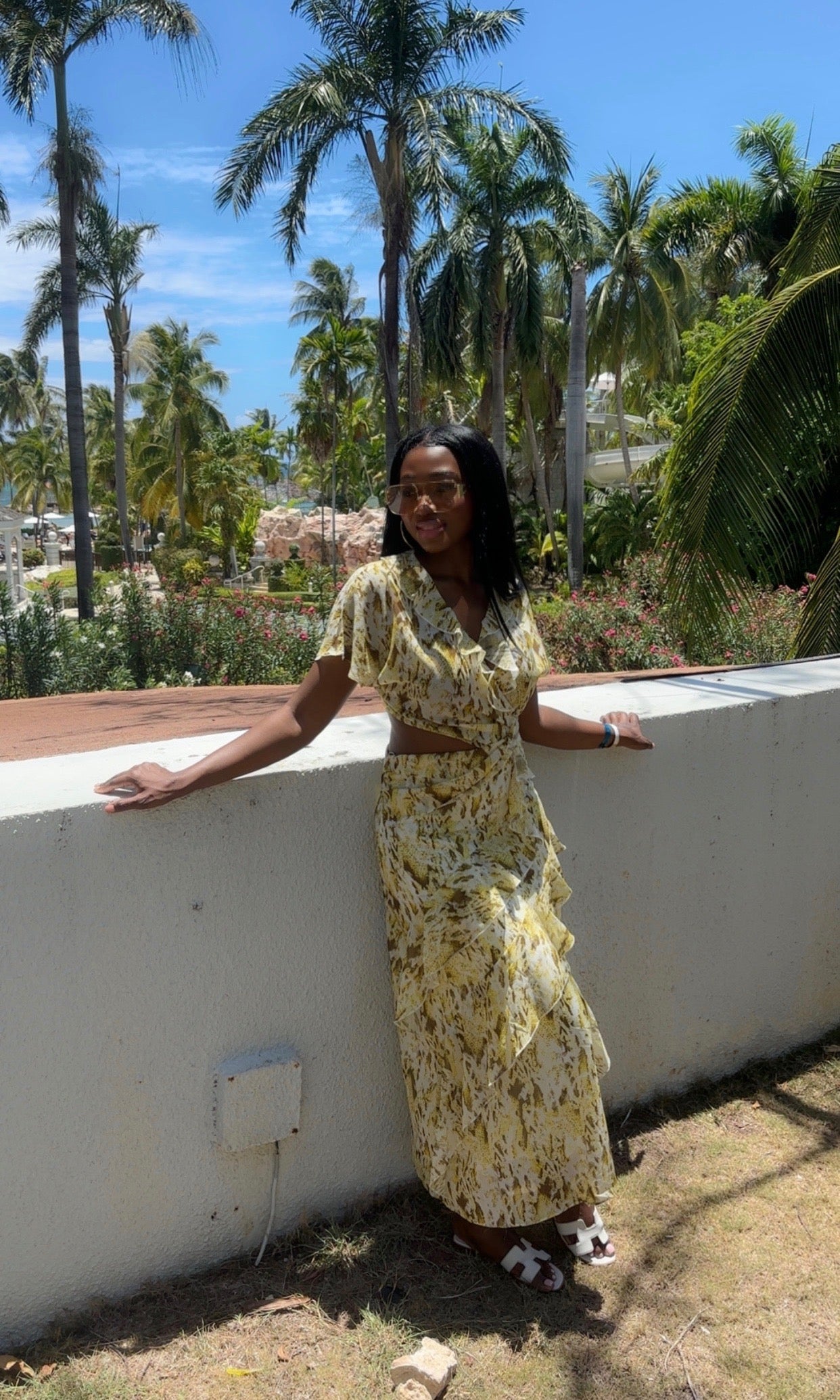 Snakeskin Ruffle Dress