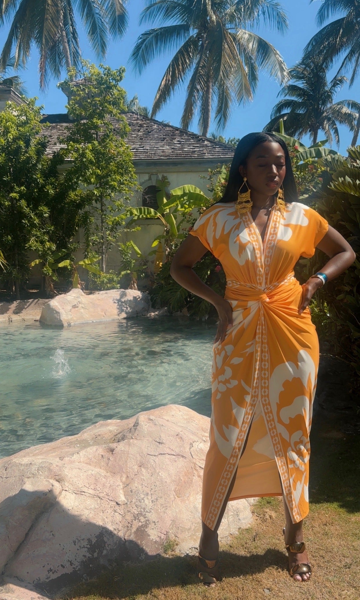 Mustard Floral Dress