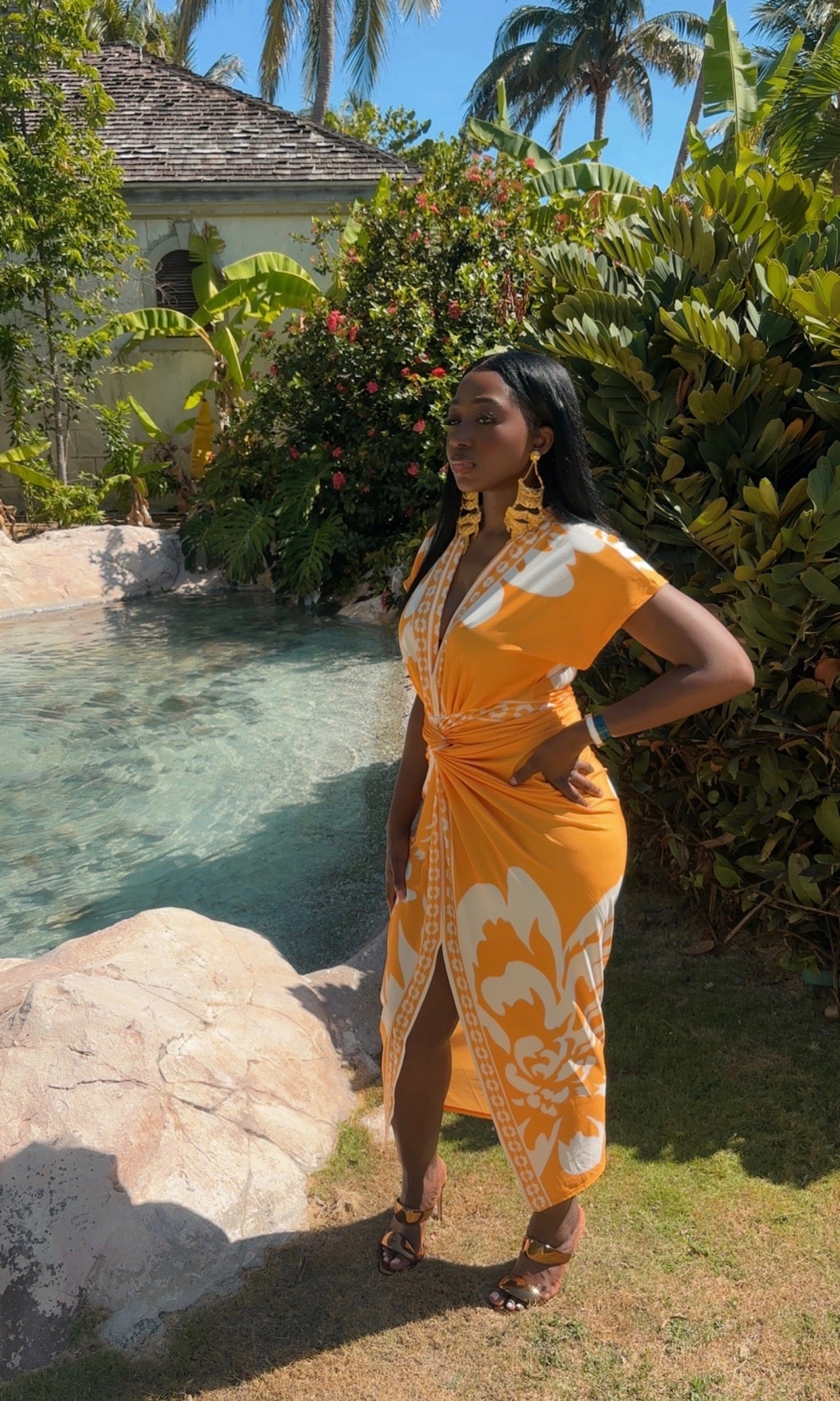 Mustard Floral Dress