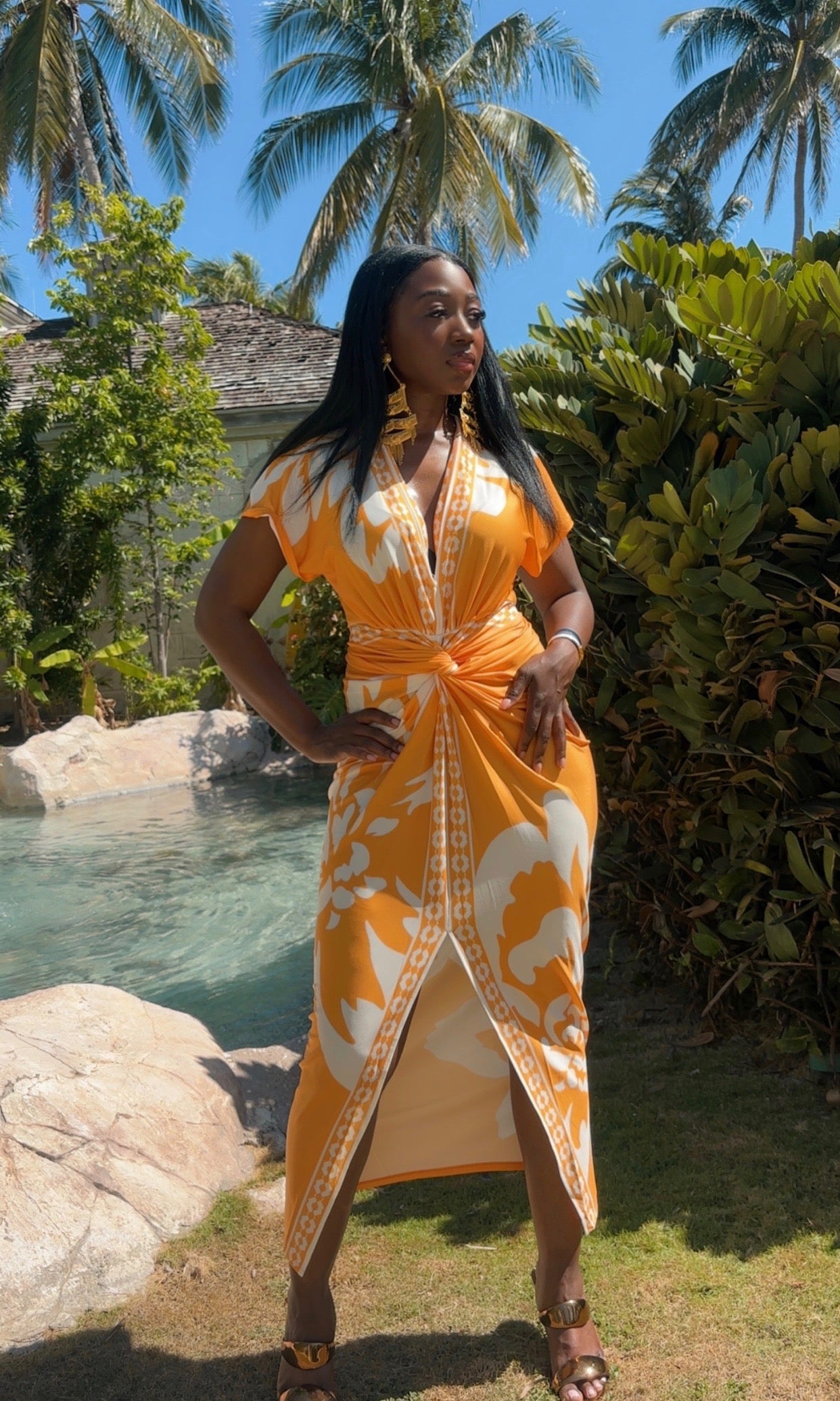 Mustard Floral Dress