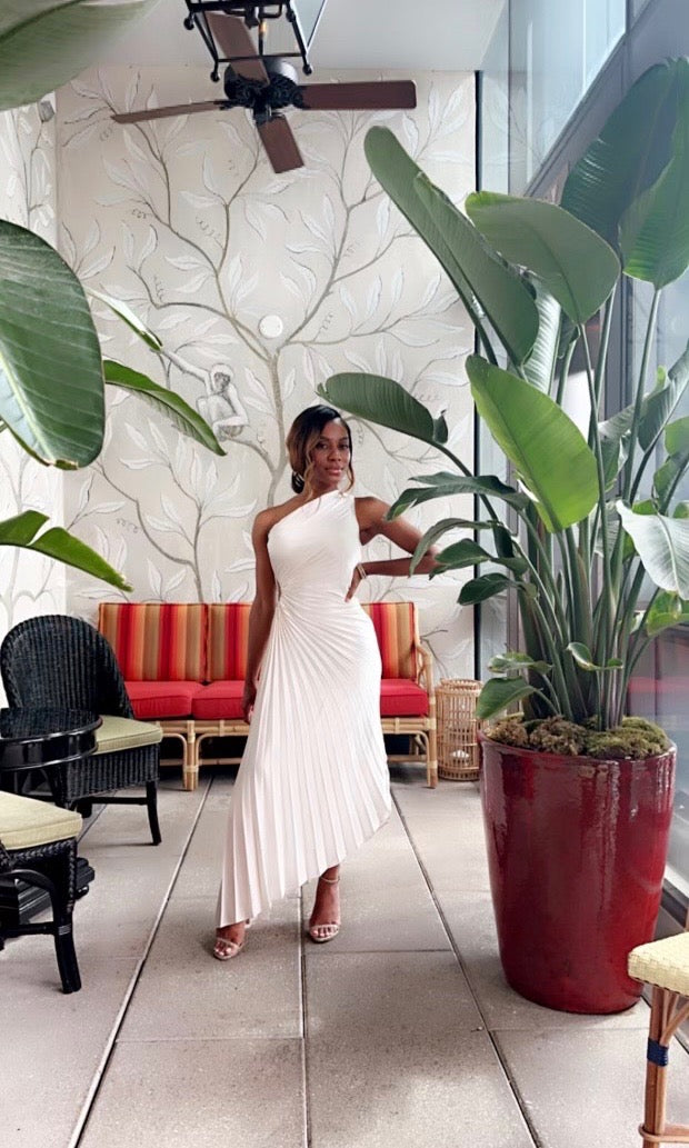 Pleated Asymmetrical Dress