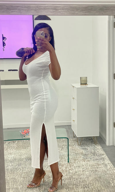 V NECK DRESS