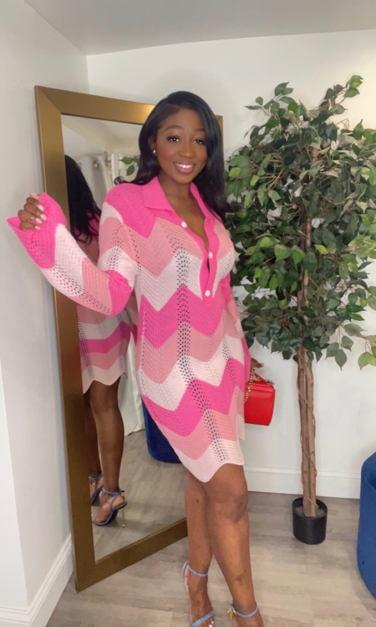 Pink Crochet Dress