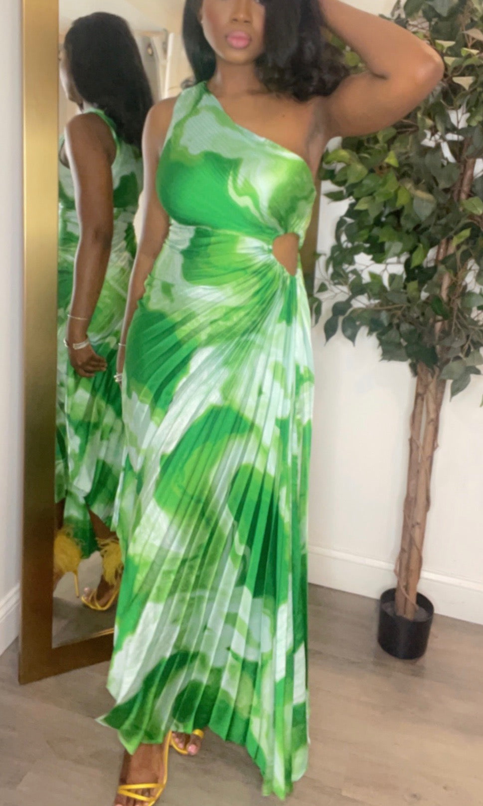 Marble Pleated Dress