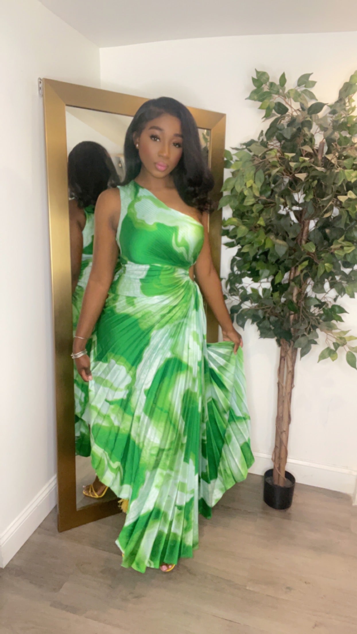 Marble Pleated Dress