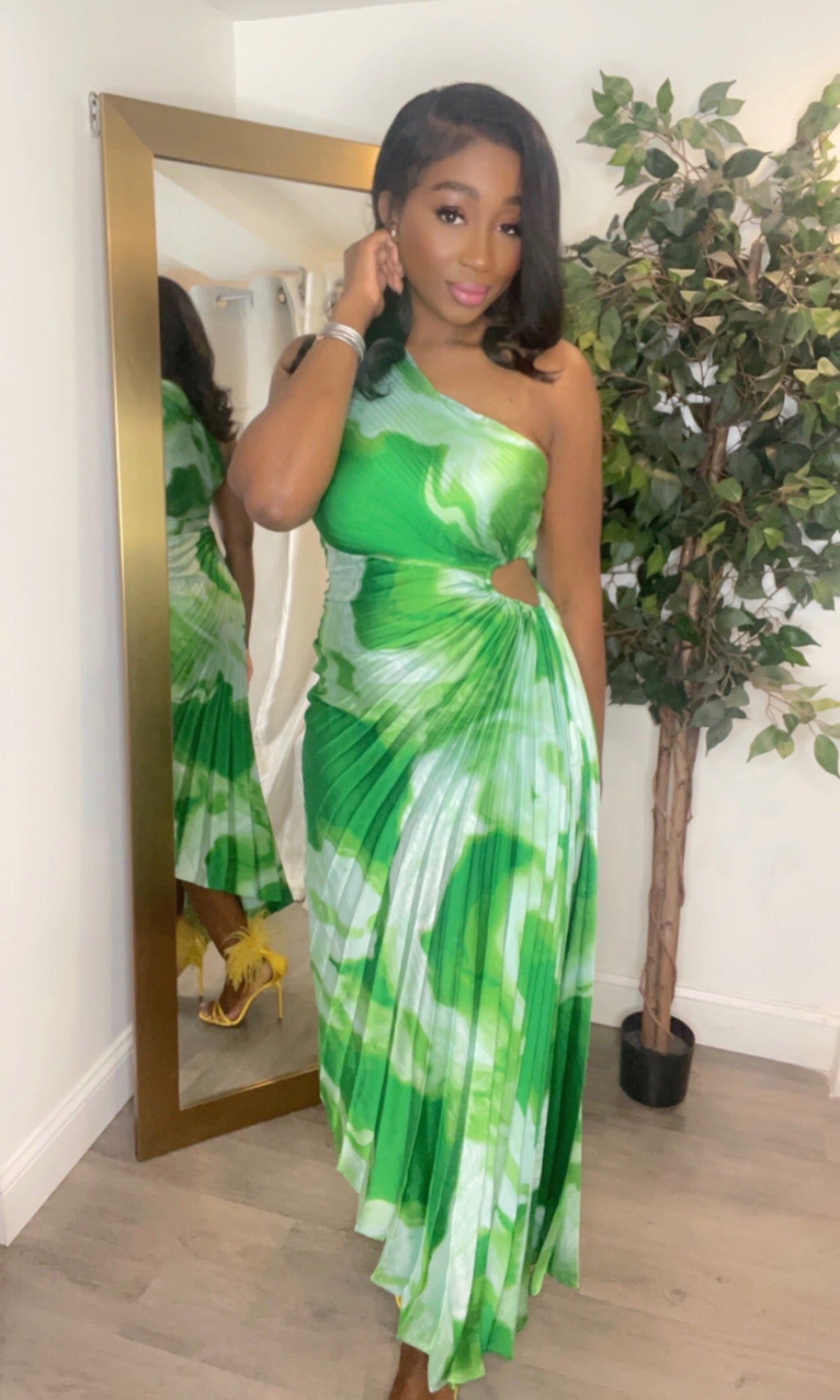 Marble Pleated Dress