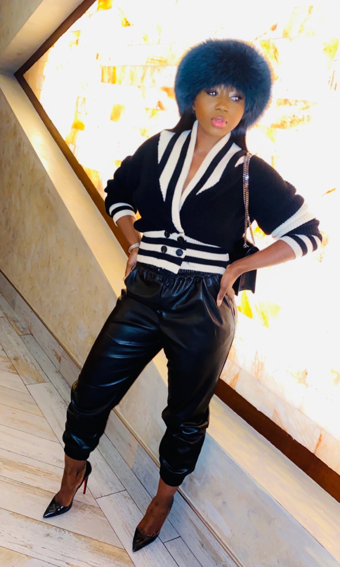 Teal Green Fur Donut Head Band