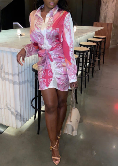 Ruched Shirt Dress